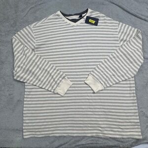 NWT Roundtree & Yorke Men's Pull Over Long‎ Sleeve Shirt Size XXL Striped